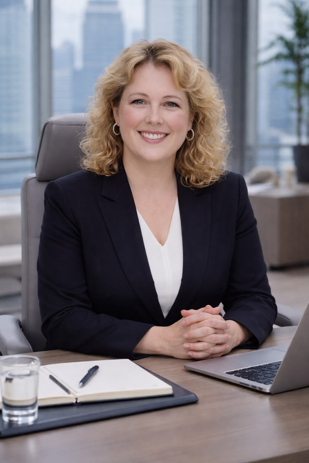 Confident executive in a modern professional setting